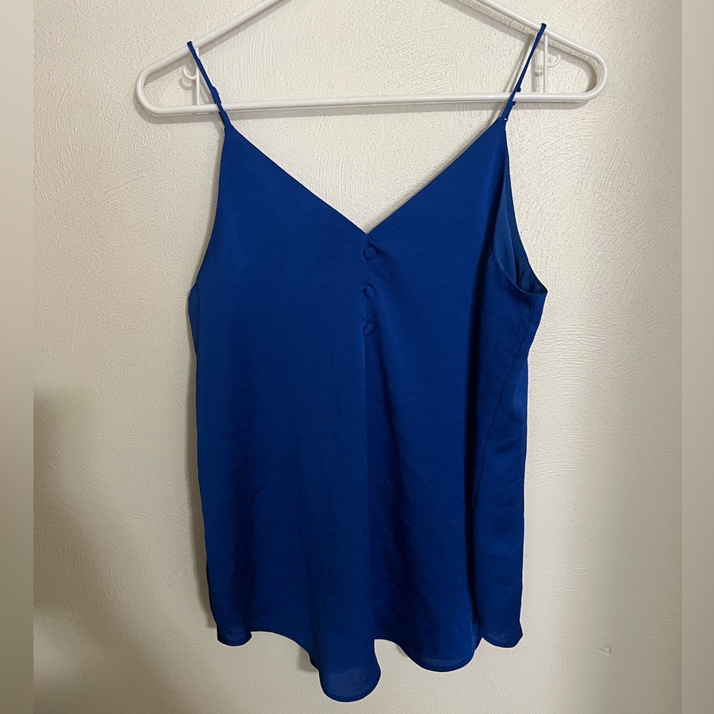 EXPRESS Classic Essential Camisole Tank Top Adjustable Straps Blue Wms Sz S NWT